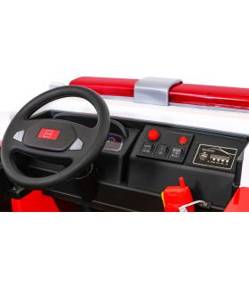 Camion électrique 2 places 12V Pompier Rouge - Pack Luxe