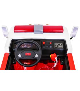 Camion électrique 2 places 12V Pompier Rouge - Pack Luxe