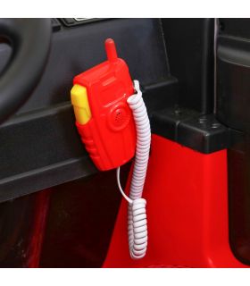 Camion électrique 2 places 12V Pompier Rouge - Pack Luxe