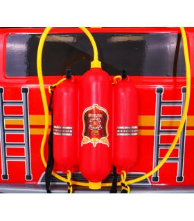 Camion électrique 2 places 12V Pompier Rouge - Pack Luxe