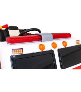 Camion électrique 2 places 12V Pompier Rouge - Pack Luxe