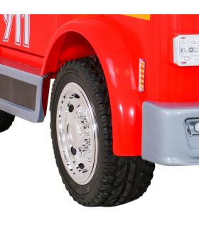 Camion électrique 2 places 12V Pompier Rouge - Pack Luxe