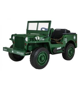 Voiture électrique 3 places 24V Jeep Willys Militaire - Pack Luxe