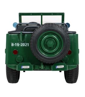 Voiture électrique 3 places 24V Jeep Willys Militaire - Pack Luxe