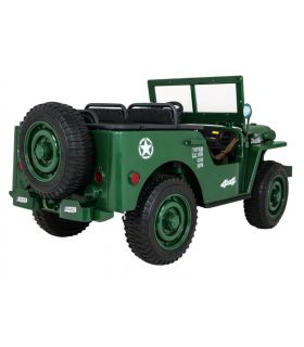 Voiture électrique 3 places 24V Jeep Willys Militaire - Pack Luxe