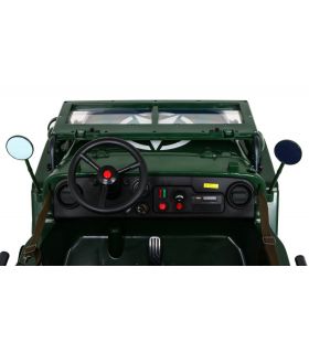 Voiture électrique 3 places 24V Jeep Willys Militaire - Pack Luxe