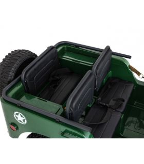 Voiture électrique 3 places 24V Jeep Willys Militaire - Pack Luxe