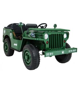 Voiture électrique 3 places 24V Jeep Willys Militaire - Pack Luxe