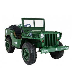 Voiture électrique 3 places 24V Jeep Willys Militaire - Pack Luxe