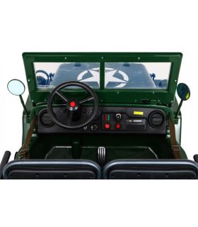 Voiture électrique 3 places 24V Jeep Willys Militaire - Pack Luxe