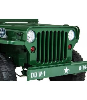 Voiture électrique 3 places 24V Jeep Willys Militaire - Pack Luxe