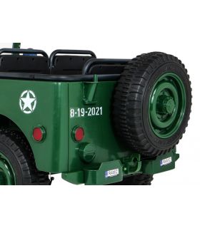 Voiture électrique 3 places 24V Jeep Willys Militaire - Pack Luxe