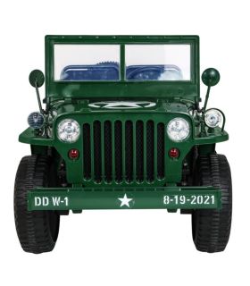 Voiture électrique 3 places 24V Jeep Willys Militaire - Pack Luxe