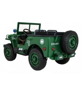 Voiture électrique 3 places 24V Jeep Willys Militaire - Pack Luxe