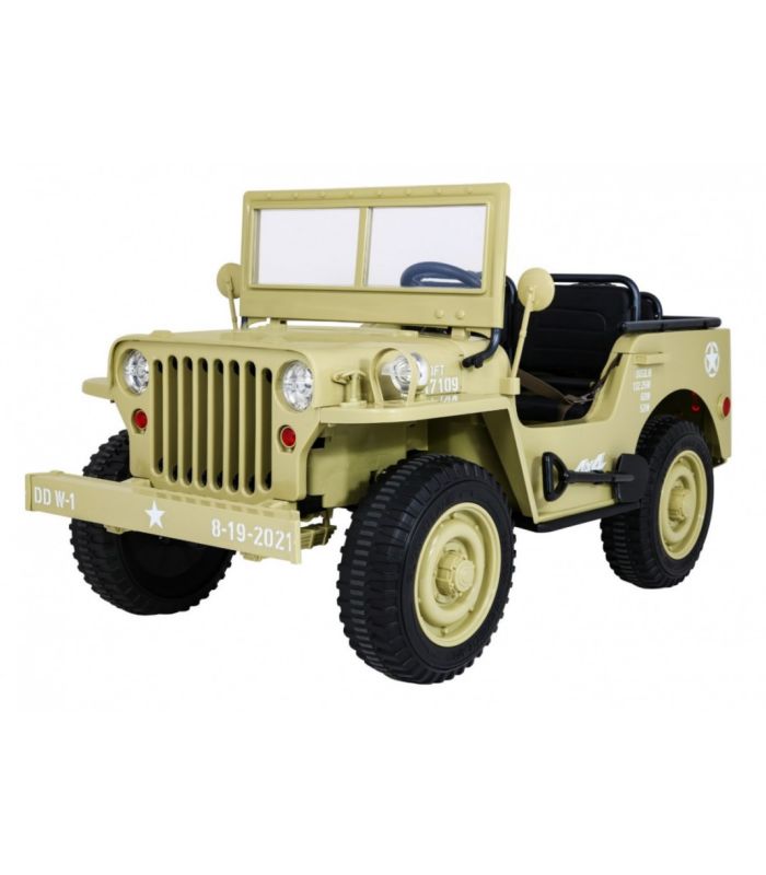 Voiture électrique 3 places 24V Jeep Willys Desert Fox - Pack Luxe