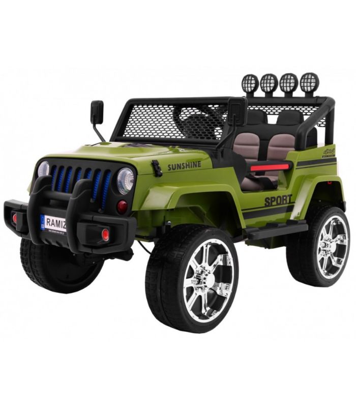 Voiture électrique 2 places 12V Mega Jeep Sunshide Verte - Pack Luxe