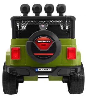 Voiture électrique 2 places 12V Mega Jeep Sunshide Verte - Pack Luxe