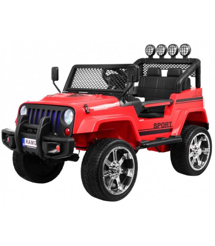 Voiture électrique 2 places 12V Mega Jeep Sunshide Rouge - Pack Luxe