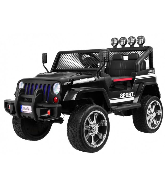 Voiture électrique 2 places 12V Mega Jeep Sunshide Noire - Pack Luxe