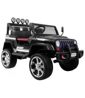 Voiture électrique 2 places 12V Mega Jeep Sunshide Noire - Pack Luxe
