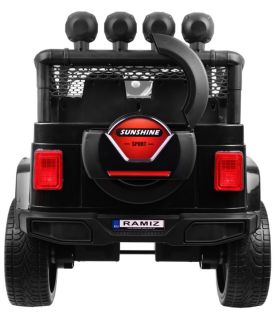 Voiture électrique 2 places 12V Mega Jeep Sunshide Noire - Pack Luxe