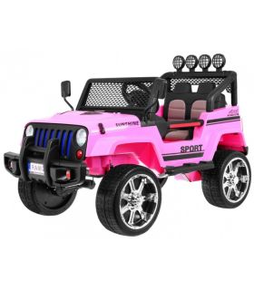 Voiture électrique 2 places 12V Mega Jeep Sunshide Rose - Pack Luxe