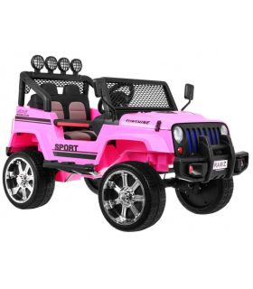 Voiture électrique 2 places 12V Mega Jeep Sunshide Rose - Pack Luxe