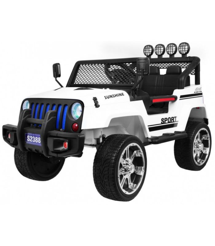 Voiture électrique 2 places 12V Mega Jeep Sunshide Blanche - Pack Luxe