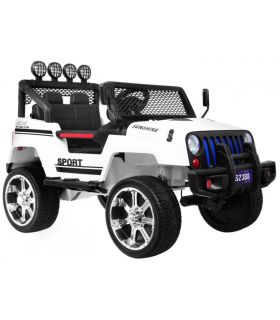 Voiture électrique 2 places 12V Mega Jeep Sunshide Blanche - Pack Luxe
