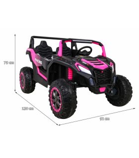 Voiture électrique 2 places 24V Buggy ATV Rose - Pack Luxe