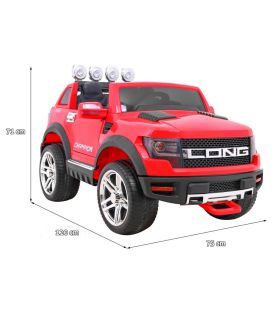 Voiture électrique 2 places 12V Long Rouge - Pack Luxe