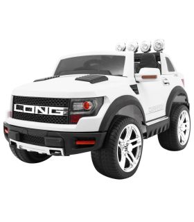 Voiture électrique 2 places 12V Long Blanche - Pack Luxe