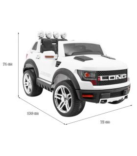 Voiture électrique 2 places 12V Long Blanche - Pack Luxe