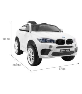 Voiture électrique 12V pour enfant - BMW X6 M Blanche - Pack Luxe