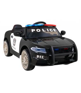 Voiture électrique 12V Police Coupé Noire - Pack Luxe