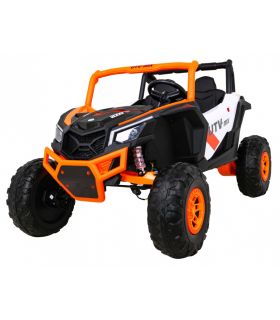 Voiture électrique 2 places 24V Buggy UTV-MX II Blanche et Orange - Pack Luxe
