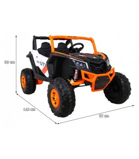 Voiture électrique 2 places 24V Buggy UTV-MX II Blanche et Orange - Pack Luxe