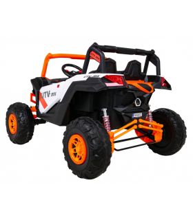 Voiture électrique 2 places 24V Buggy UTV-MX II Blanche et Orange - Pack Luxe