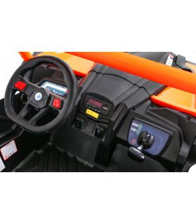 Voiture électrique 2 places 24V Buggy UTV-MX II Blanche et Orange - Pack Luxe