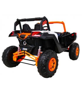 Voiture électrique 2 places 24V Buggy UTV-MX II Blanche et Orange - Pack Luxe