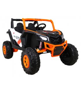 Voiture électrique 2 places 24V Buggy UTV-MX II Blanche et Orange - Pack Luxe