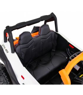 Voiture électrique 2 places 24V Buggy UTV-MX II Blanche et Orange - Pack Luxe
