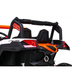 Voiture électrique 2 places 24V Buggy UTV-MX II Blanche et Orange - Pack Luxe