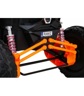 Voiture électrique 2 places 24V Buggy UTV-MX II Blanche et Orange - Pack Luxe