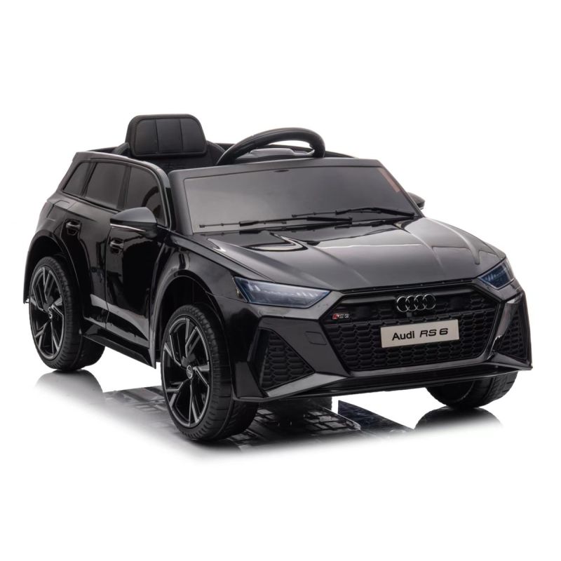 12v audi rs6 noir sous license - voiture electrique pour enfants