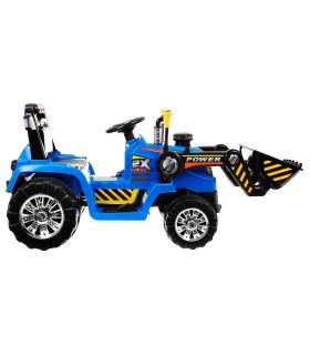 Tracteur Pelleteuse 12 Volts Bleu