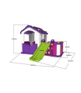 Maison de jardin 3 en 1 Violette et Verte