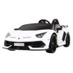 Voiture électrique 2 places 2 x 12V Lamborghini Aventador SVJ DRIFT Blanche - Pack Luxe