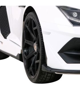 Voiture électrique 2 places 2 x 12V Lamborghini Aventador SVJ DRIFT Blanche - Pack Luxe