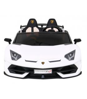 Voiture électrique 2 places 2 x 12V Lamborghini Aventador SVJ DRIFT Blanche - Pack Luxe